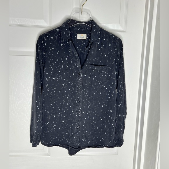 Marine Layer Stars Moon Print Button Down Shirt top Sz S - Picture 3 of 6